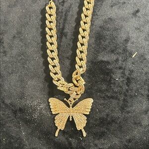 Gold Butterfly Pendant Necklace